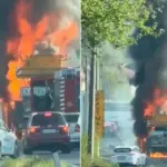Zapalio se kamion na putu Tuzla - Srebernik