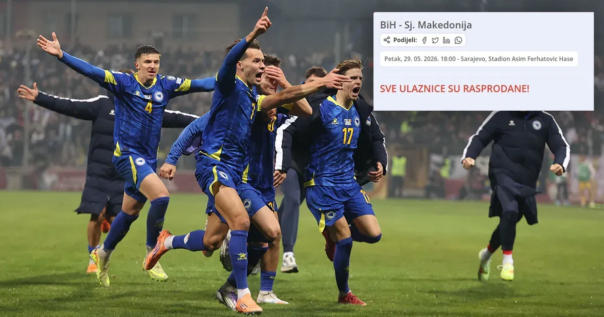 Rasprodate ulaznice za meč BiH - Sj. Makedonija