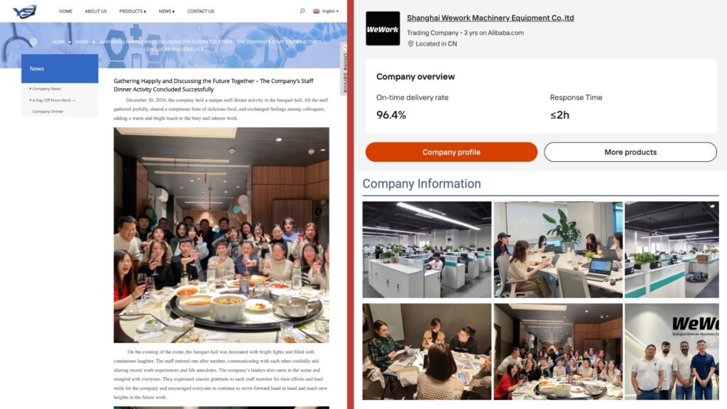 Online prodavaonica droge (lijevo) predstavlja sebe fotografijama sa Alibaba profila druge kompanije