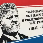 Mural zločncu Praljku u Mostaru