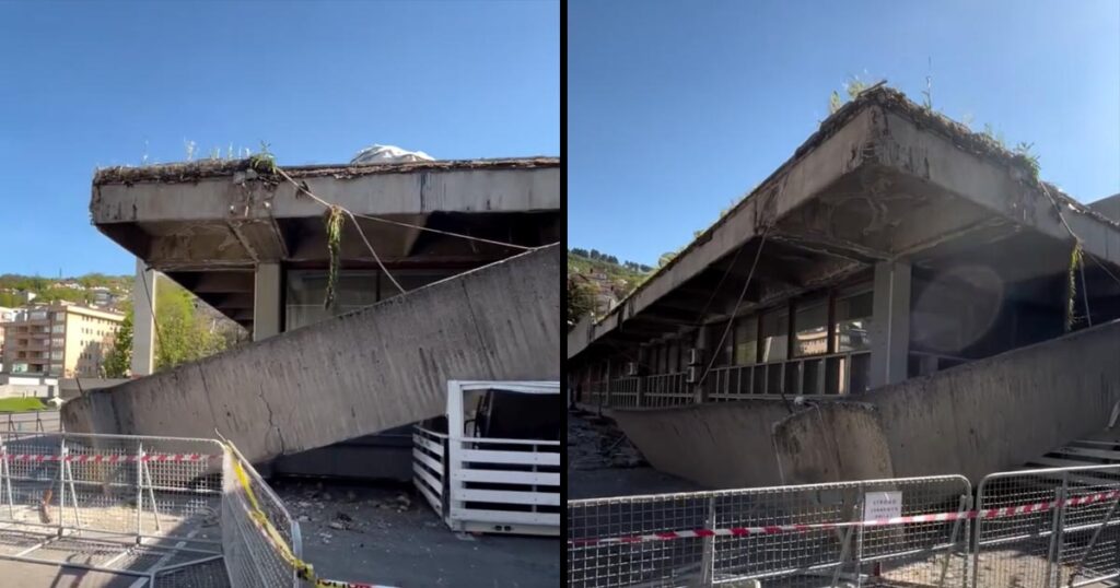 Urušio se dio Skenderije, objavljen snimak