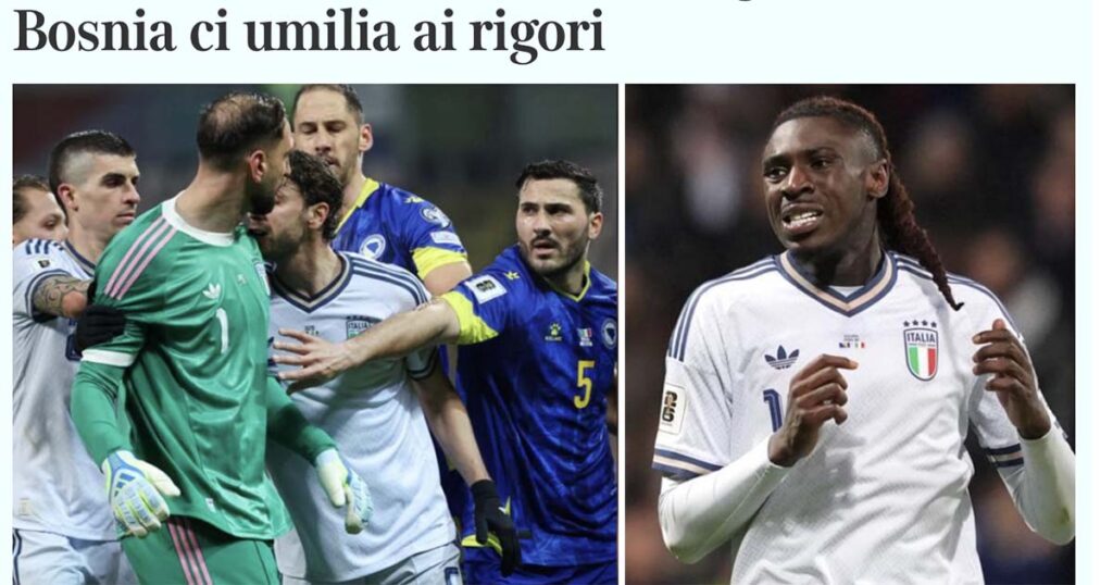 Kako su italijanski mediji doživjeli poraz: “Apokalipsa našeg fudbala”