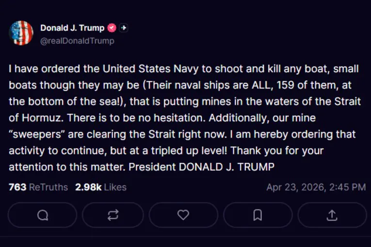 trump poruka naredba