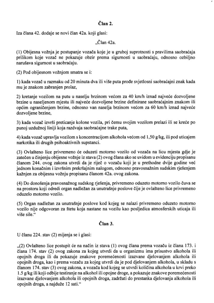 Faksimil usvojenog Zakona