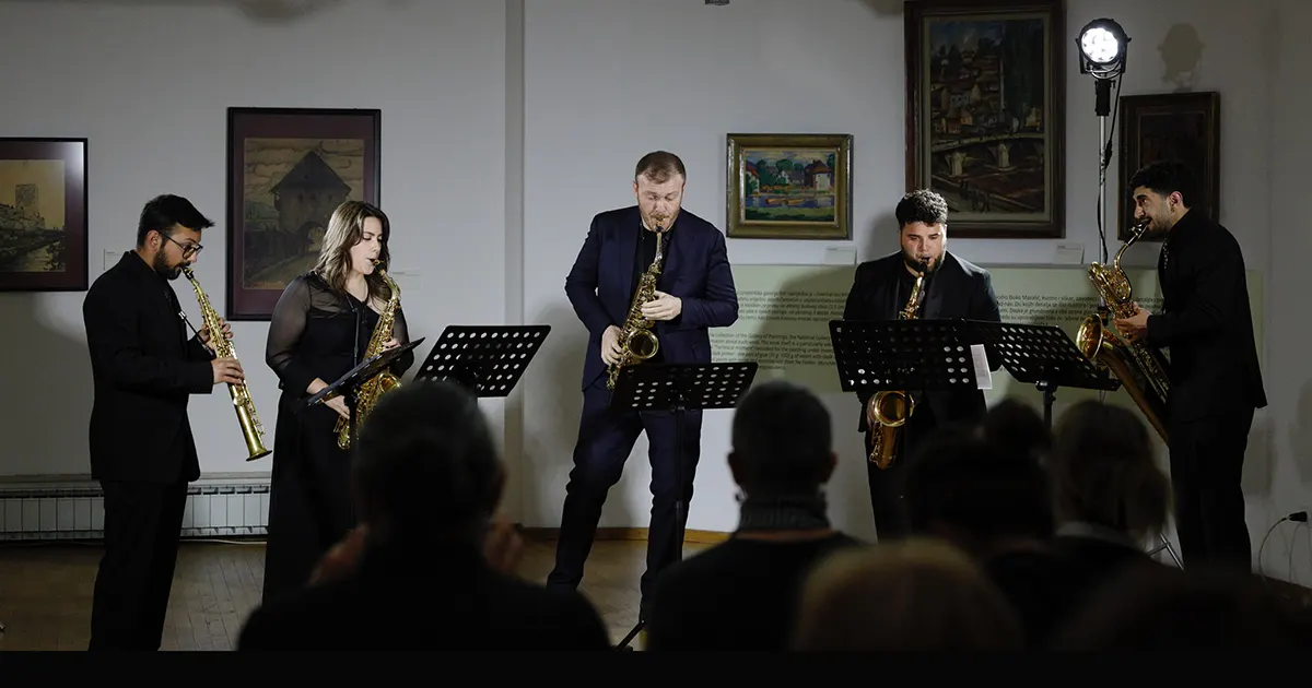 Italijanski saksofonisti Alex Sebastianutto i Silvio Rossomando uz Kvartet saksofona Nexus nastupili u Umjetničkoj galeriji BiH