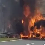 Kamion nestao u plamenu na autocesti u Hrvatskoj