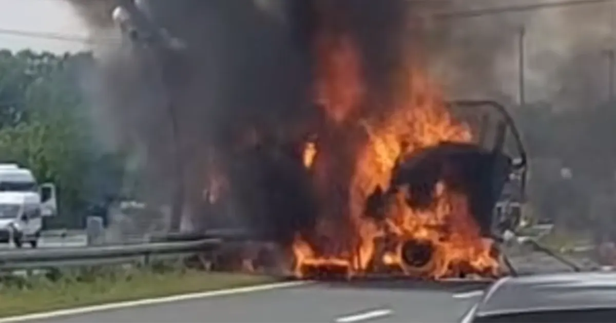 Kamion nestao u plamenu na autocesti u Hrvatskoj