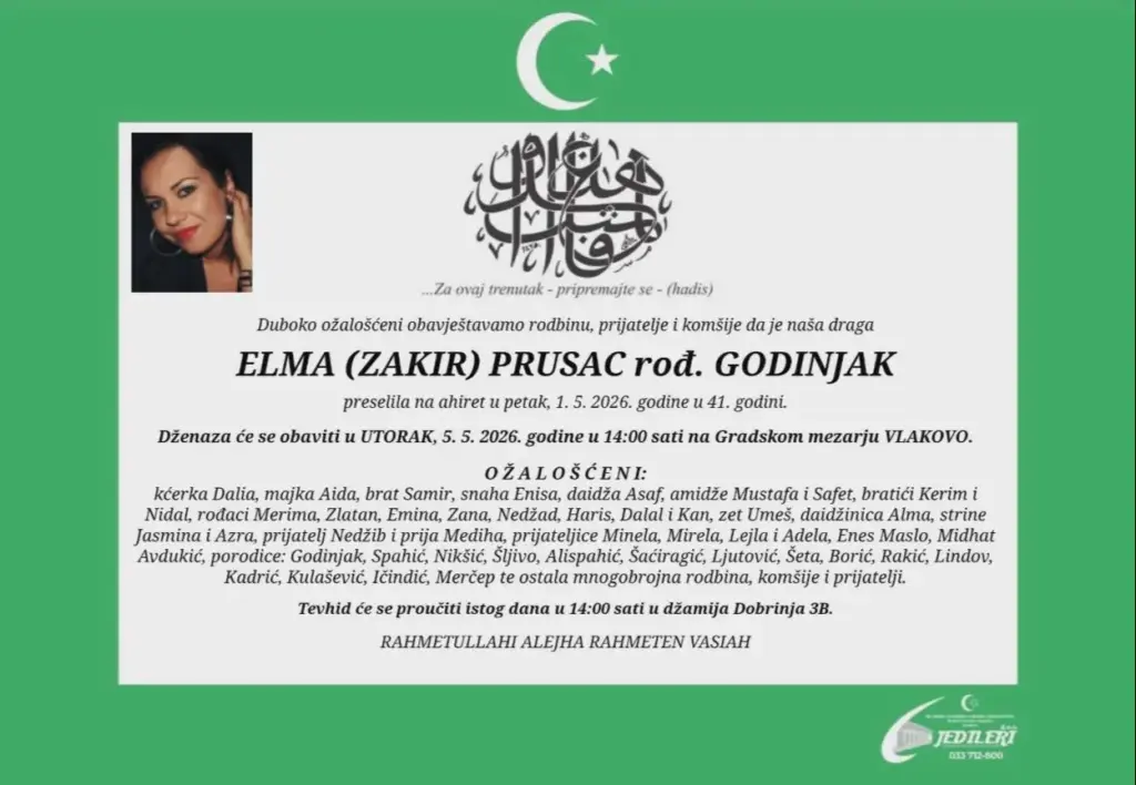 Danas dženaza Elmi Godinjak: Sarajevo se oprašta od ubijene novinarke