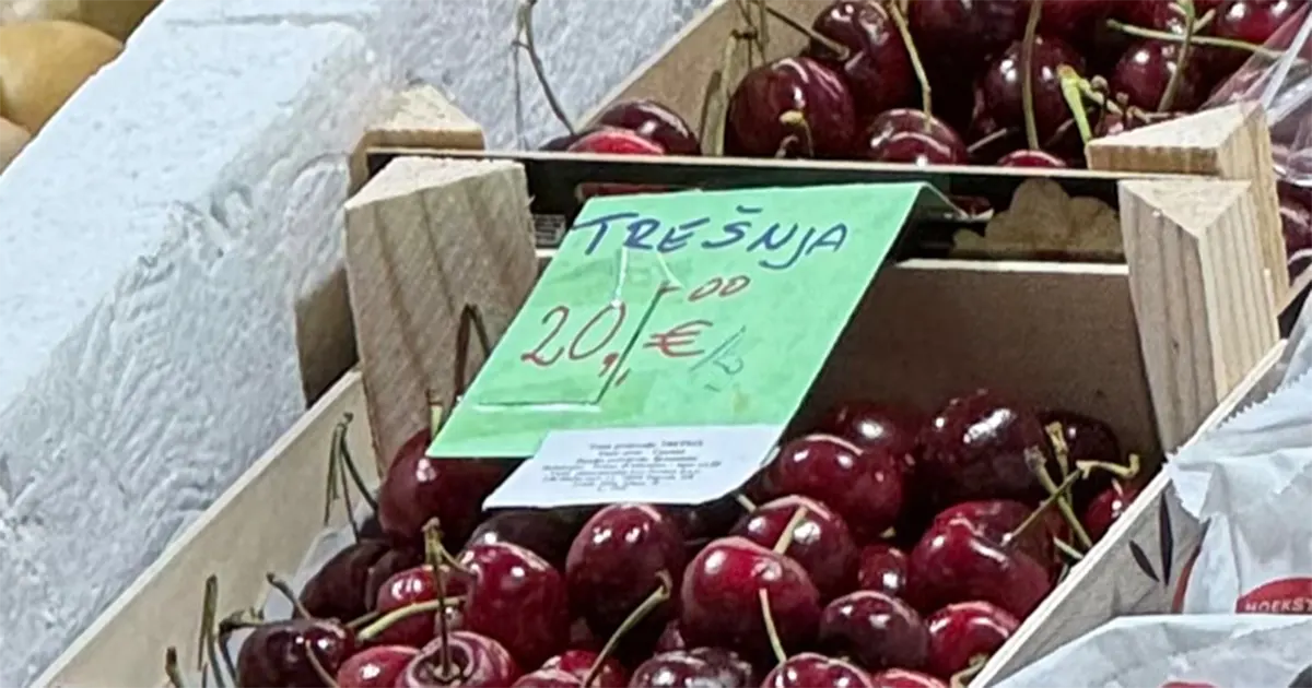 cijene trešanja na pijaci u Zagrebu