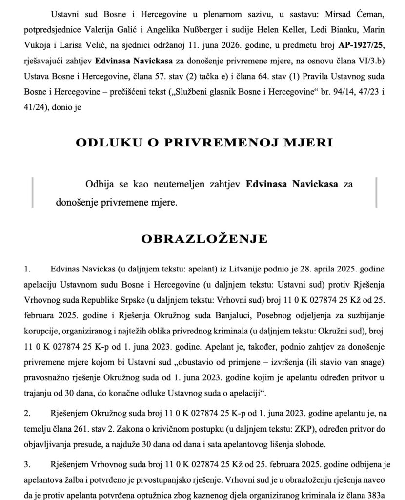Odluka Ustavnog suda BiH
