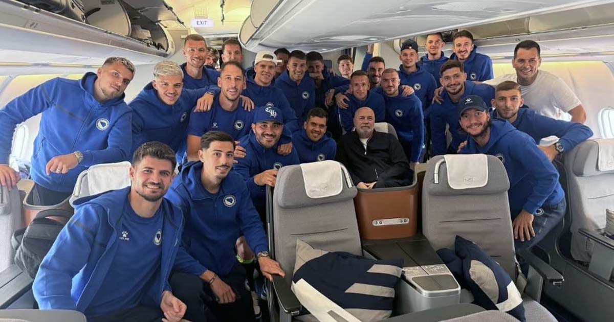 Reprezentativci BiH u avionu