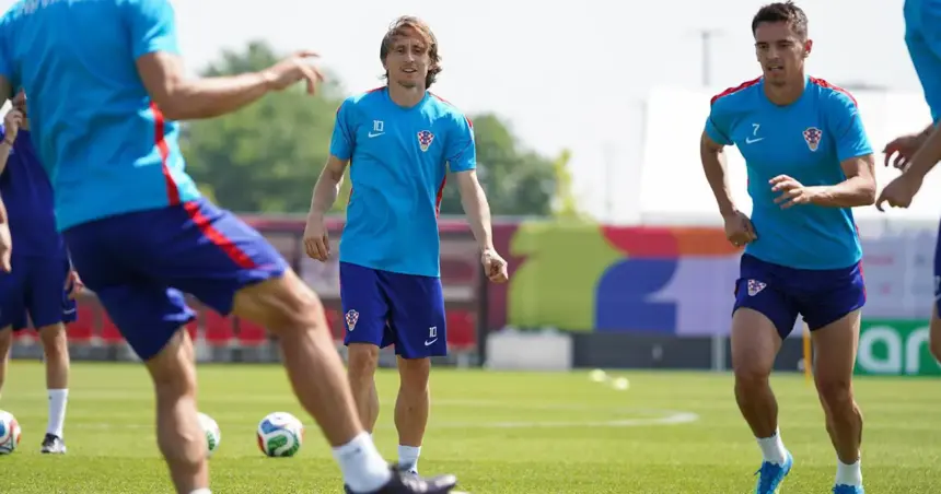 Luka Modrić na treningu Hrvatske