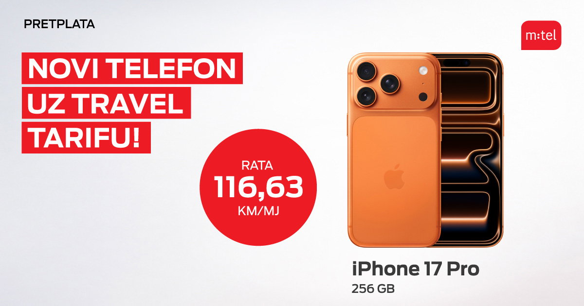 Snaga, stil i tarifa koja pokriva sve: iPhone 17 Pro serija i m:tel Travel tarifa