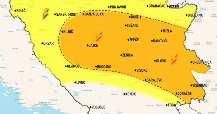 Područja BiH kojima prijeti nevrijeme
