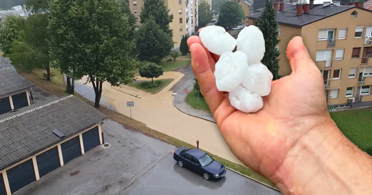 Olujno nevrijeme pogodilo Sloveniju: Padao grad veličine oraha, ima i poplava