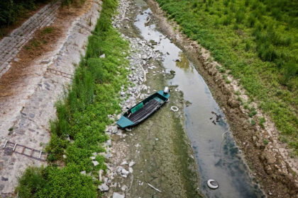 Pogled iz zraka na rijeku Dunav kod Batine (Foto: Davor Javorovic/PIXSELL)
