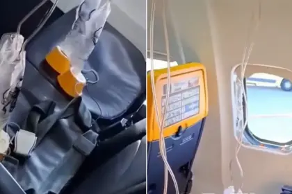 Razbijeni prozor u avionu