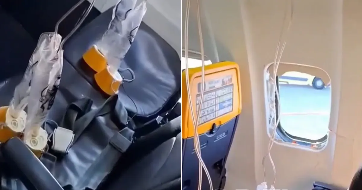 Razbijeni prozor u avionu