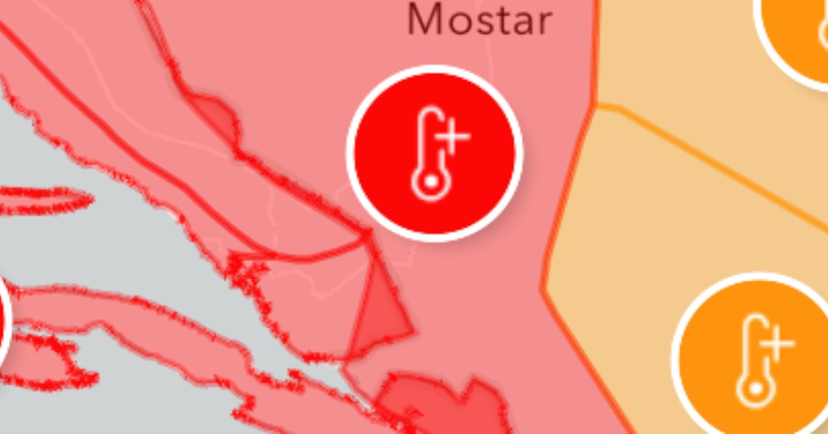 Proglašen crveni meteoalarm za jedan kanton u FBiH