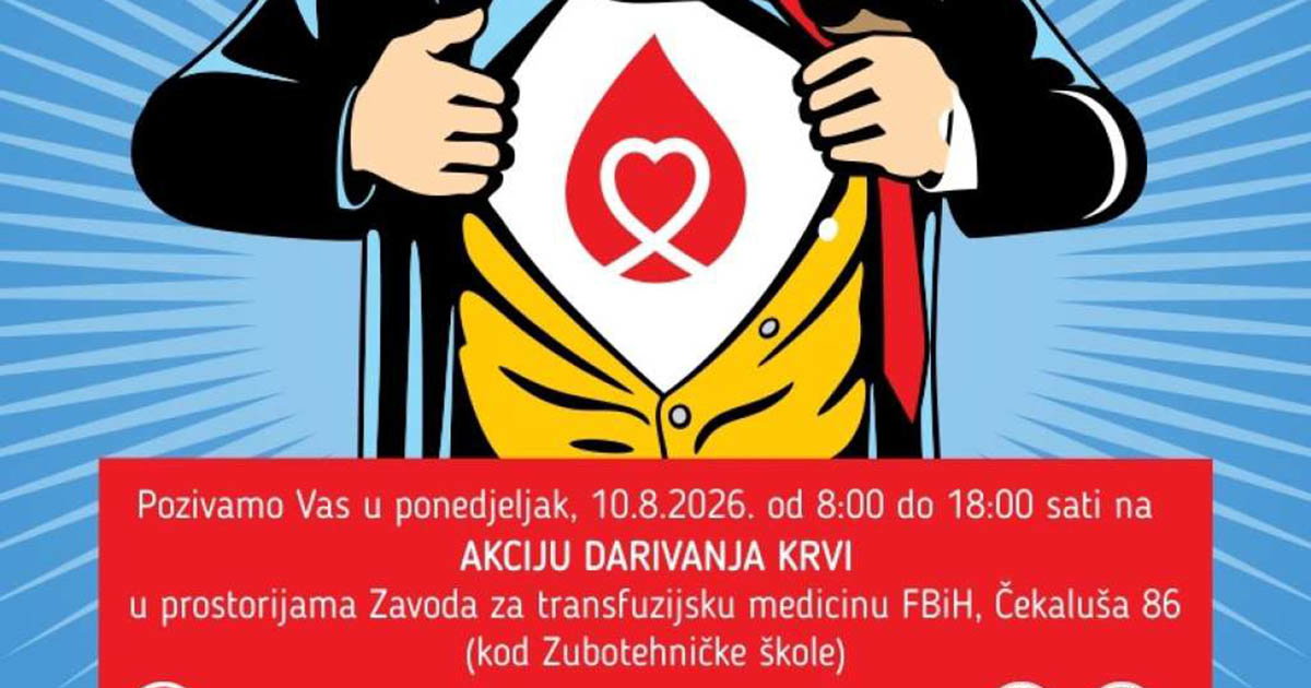 Akcija dobrovoljnog darivanja krvi “Daruj krv, budi njihov heroj!” 10. augusta