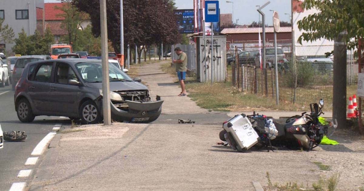 Motociklista povrijeđen u sudaru s automobilom, uviđaj u toku
