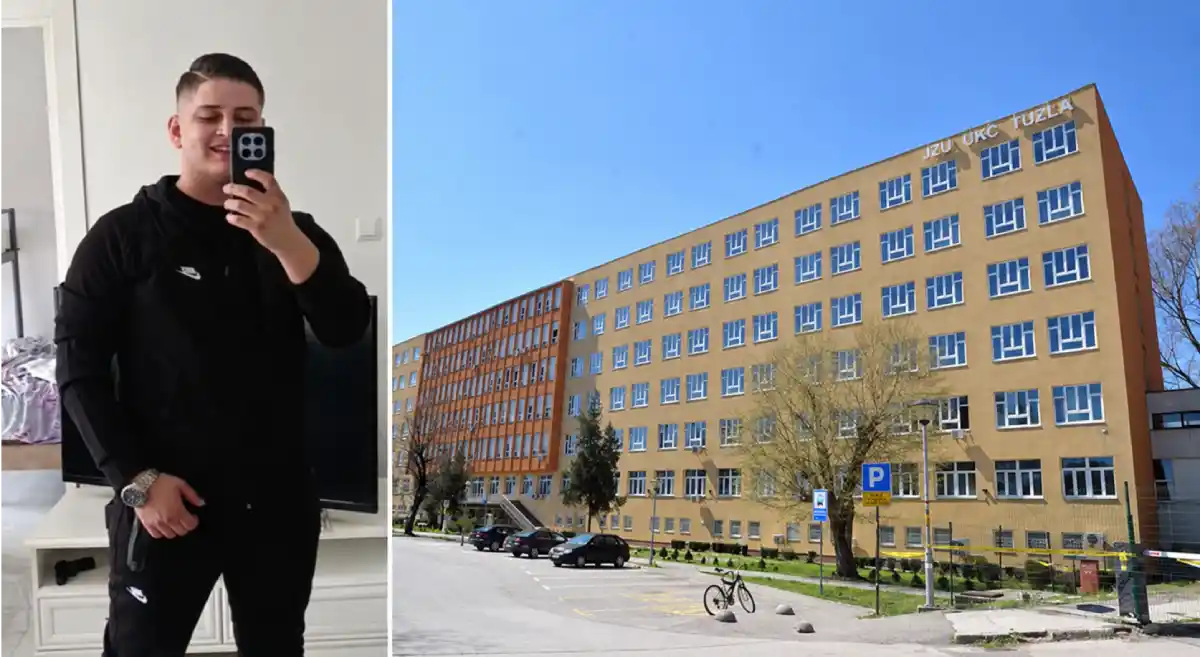 Ovo je mladić (23) koji je skočio sa trećeg sprata kada mu je policija ušla u stan, prevezen je na UKC